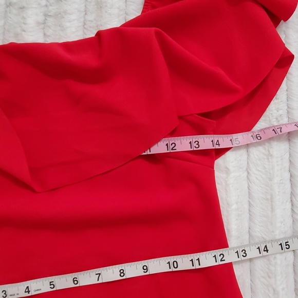 Red sleeveless bodysuit on off shoulder neck detail NWOT xs/sm - Picture 6 of 16